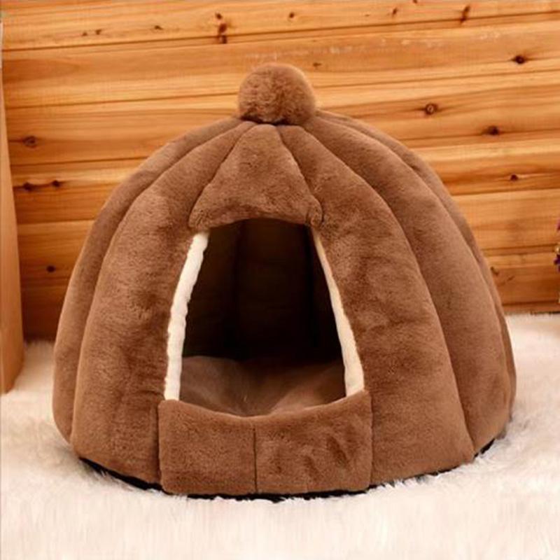 Cat Bed for Winter Warm Pet Dog Litter Cat Supplies Cat House Enclosed Thickened Dog Cat House Kennel Doggy Cushion Basket Teddy Cat Sleeping Bed