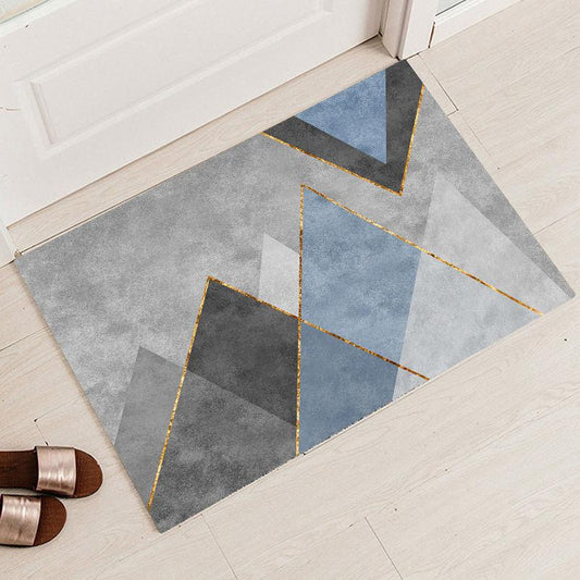 Simple Style Geometric Pattern Carpet Entrance Door Mat Living Room Non-slip Carpet Absorbent Bathroom Mat Kitchen Non-slip Floor Mat