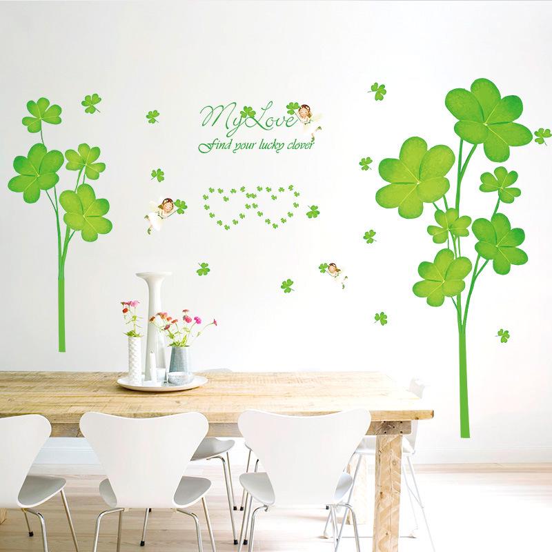 Clover warm fashion bedroom living room porch decorative wall stickers pvc find your lucky clover