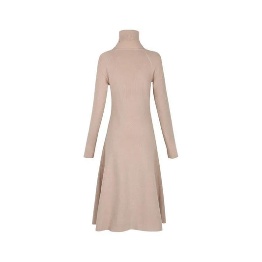 Autumn and Winter Sweater Women's Pullover Mid-length Over The Knee Fresh and Sweet Bottoming Shirt High-neck Knitted Dress