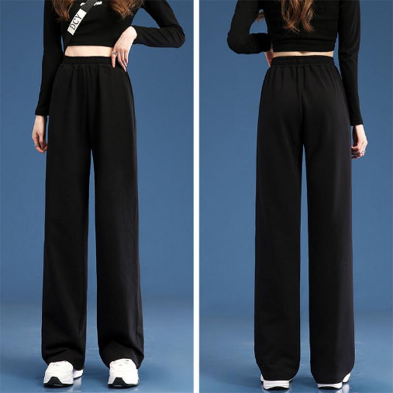 Sports Pants Women's Solid Color Spring and Autumn High Waist Drape Loose Spring and Autumn Straight Casual Wide Leg Slim Pants