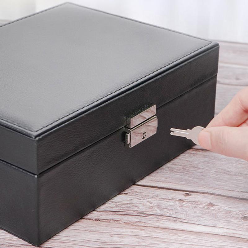 Double-Layer Velvet Jewelry Box High Capacity Leather European Jewelry Storage Box Large Space Jewelry Holder Gift Box