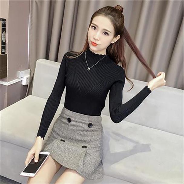 High Collar Sweater Winter Knitting Sweaters Large Size Sweater Woman Medium and Long Section