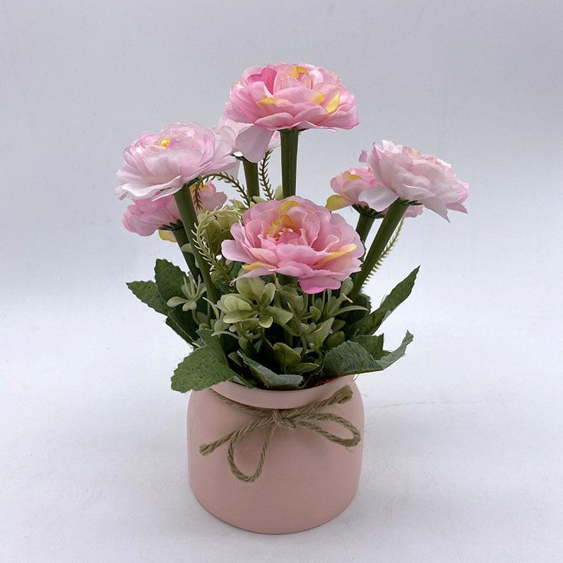 Flower Silk Flower Small Potted Bedroom Coffee Table Desktop Setting Room Decoration Fake Flower Decoration Living Room Decoration Simulation