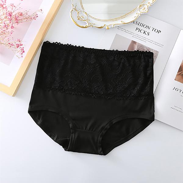 6XL Women's Panties 300 Catties Can Penetrate The Gas Lace Edge Briefs High Waist Plus Fat Widening Large Size Panties