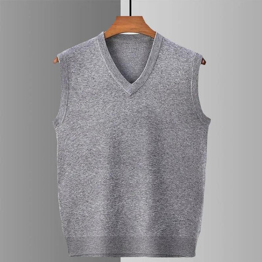 Spring and Autumn Men's Vest V-neck Sleeveless Knitted Sweater Sweater Vest Warm Vest Men's Top