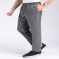 Summer Middle-aged and Elderly Thin Ice Silk Trousers Dad Stretch High Waist Loose Large Size Casual Pants