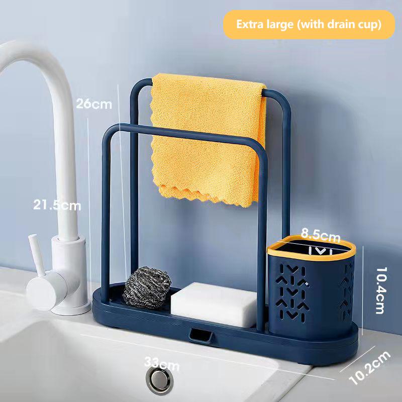 Drain Rack Hanging Dish Cloth Rag Shelf Kitchen Supplies Scouring Arrangement Shelf Sink Storage Rack Home Organizer Towel Rack