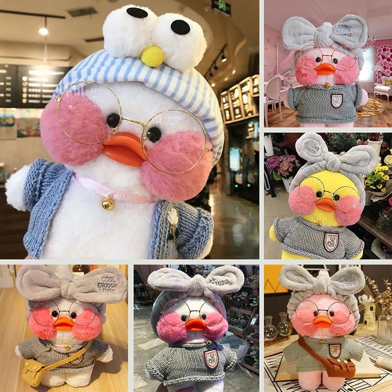 Little Duck Stuffed Animal Toy Soft Plush Toy for Kids Girls DIY Hugglable Plush Stuffed Toy with Cute Hat and Costume Best Gifts for Christmas (30cm)