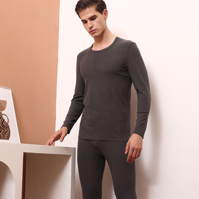 Men Winter Thermal Underwear O-neck Autumn Clothes Tight Suit Windproof Soft Long Sleeve High Elasticity Tracksuit Wearable Versatile Spring Pajamas