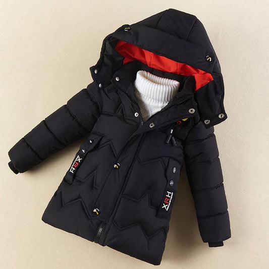 Children's Winter Jacket Boys Cotton Coat Parkas Child Outerwear Casual Hooded Coat Baby Clothing