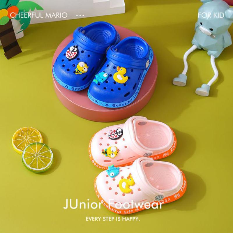 Children Cartoon Cave Shoes  Beach Summer Children's Slippers Antiskid Soft Bottom  Little Bee EVA Rubber Plastic Baby Sandals Slippers