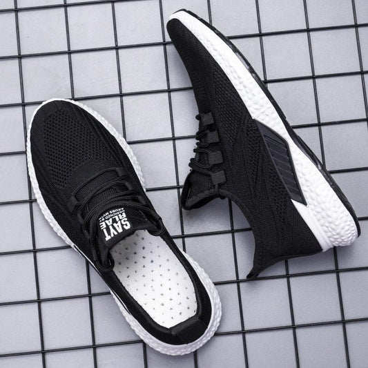 Spring and Summer Couple Shoes for Men and Women Korean Fashion Casual Sports Shoes Breathable Flying Woven Running Shoes