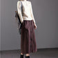 Corduroy A-line Skirt Women Loose Fall/winter Single-breasted Plus Size Skirt High-waisted Corduroy Long Skirt with Pockets