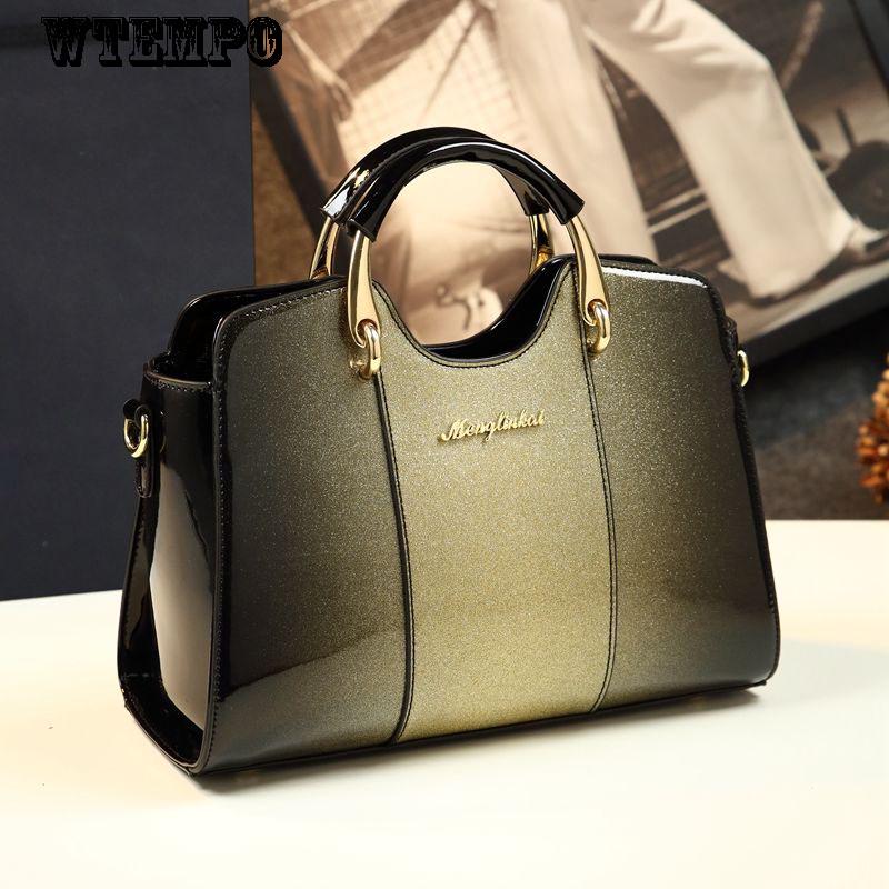 Cross Body Summer Leather Texture Patent Leather Bag Wild Female Bag Simple Shoulder