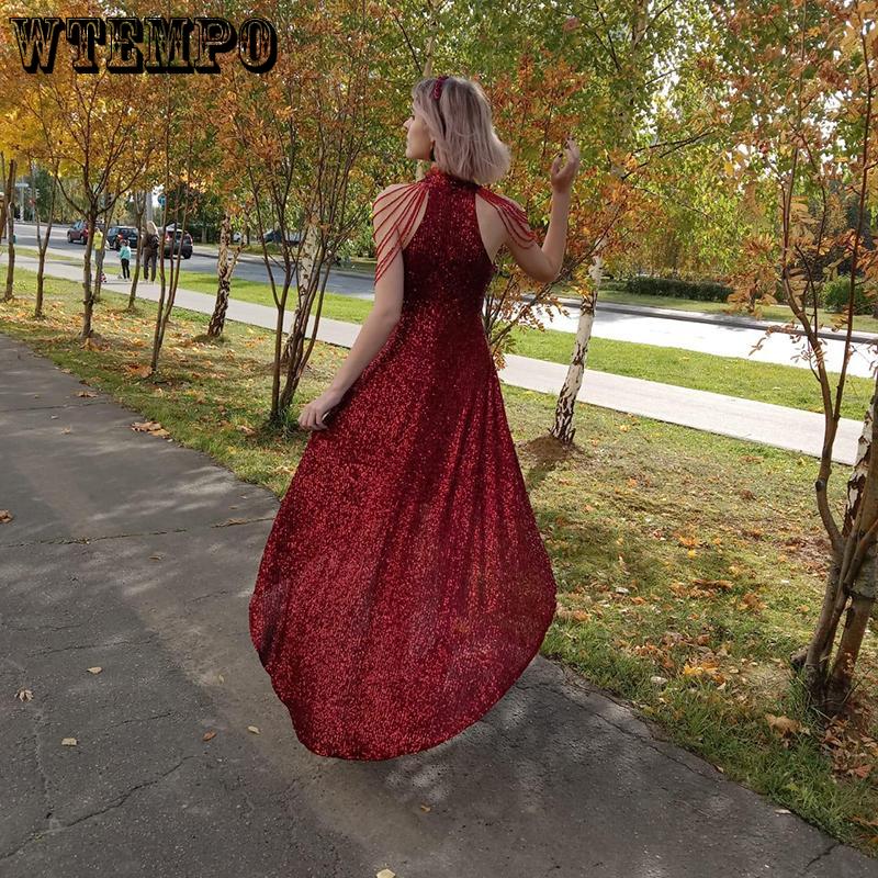 Sexy Evening Dress Women Banquet High-end Atmosphere Sequined Dress Long Aura Queen