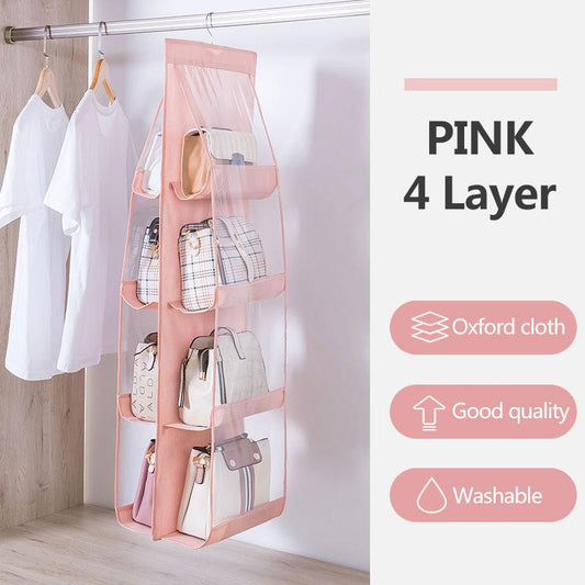 Multi-layer Bag Storage Bag Waterproof Bag Wardrobe Hanging Leather Bag Finishing Bag Female Bag Storage Bag Wardrobe Handbag Purse Hanging Bag