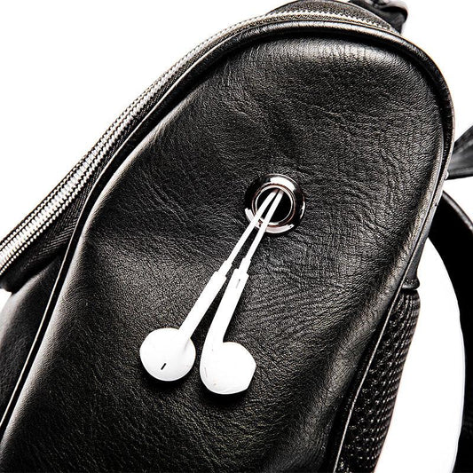 Men Backpack Multi-functional Shoulders Bag Business Laptop Backpack with Earphone Perforation