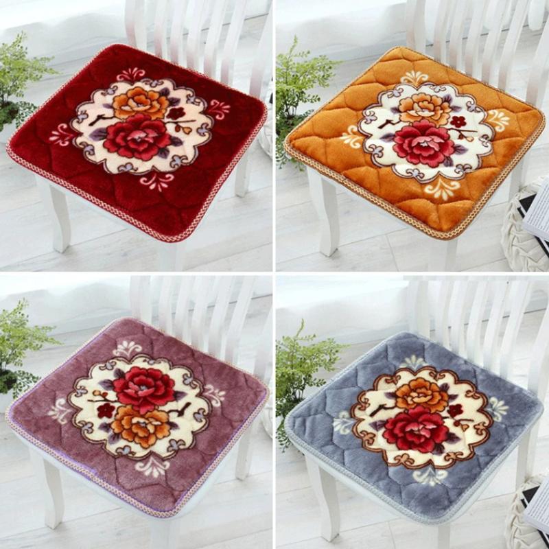 4 Packs Thick Non-slip Plush Cushion Vintage Floral Square Cushion Chair Office Restaurant Chair Cushion Student Classroom Stool Cushion Butt Cushion