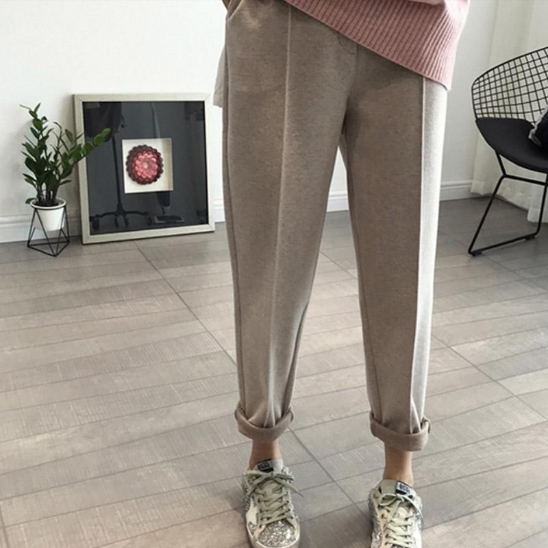 Plush Thick Woolen Casual Pants Women's Autumn and Winter Korean Version of The Wild Trend Loose High Waist Fashion Nine-point Harem Pants