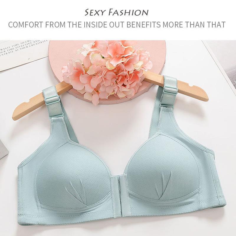 Women's Large Size No Steel Ring Thin Section Simple and Comfortable Fat Bra Gathered Anti-sagging Underwear