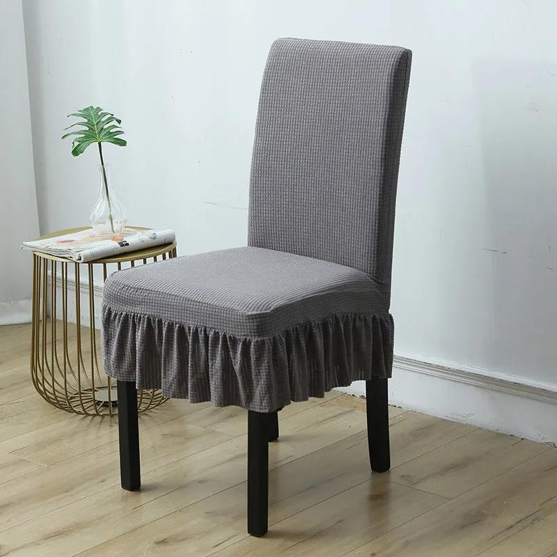 2 Pieces Fabric Home Dining Chair Universal Elastic One-Piece Backrest Cover Stool Seat Cushion Cover Dining Table Chair Cover