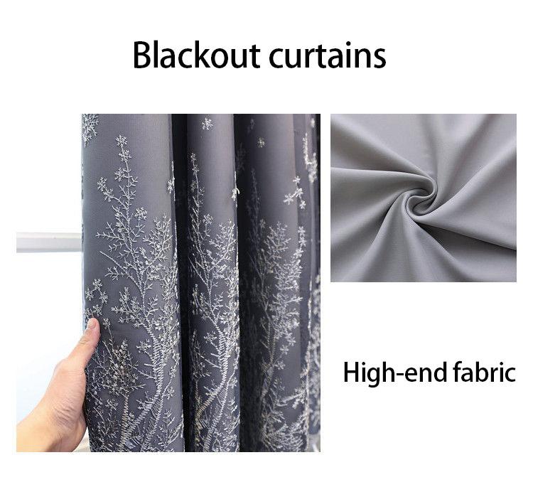 Gradient Blackout Curtains Nordic Minimalist Bedroom Living Room Atmosphere Net Red Double Curtain with Window Screen (150×270cm)