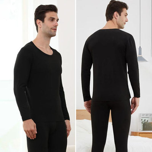 Men Winter Autumn Plus Velvet Thicken Thermal Underwear Tight Suit Constant Temperature Self-heating Soft Lining Male Pajamas Spring Long Sleeve Warm