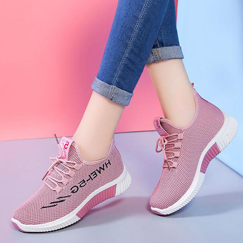 Spring and Autumn Sports Shoes Women's Lightweight All-match Casual Casual Breathable Soft-soled Running Shoes Sneakers