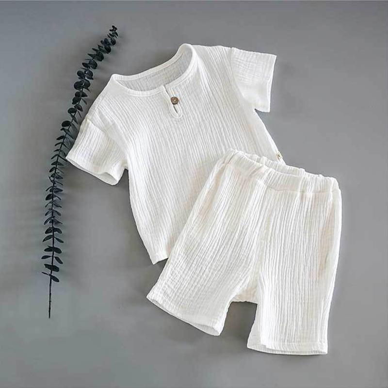 T-shirt + Shorts Sets Children's Clothing Boys and Girls Baby Short-sleeved Summer Suit 100% Cotton Children's Summer Clothes