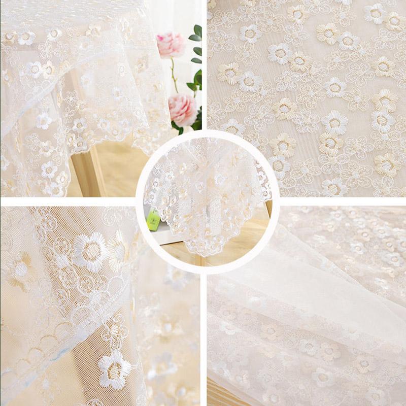 European Style Lace Tablecloth Hollow Tablecloth Pastoral Embroidery Tea Table Cloth Embroidery Universal Cover Towel Fabric Art