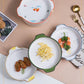 Ceramic Dishes Household Deep Dishes Tableware Dishes Baking Trays Creative Binaural Steamed Egg Discs Binaural Plates