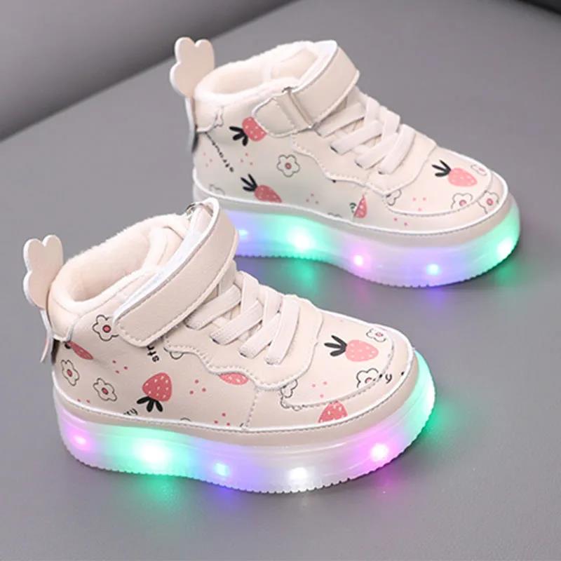 Baby Cotton Shoes Winter Two Cotton Light Toddler Children's Shoes 1-3-year-old Girls' Plush Sneakers Children's Casual Shoes Trend