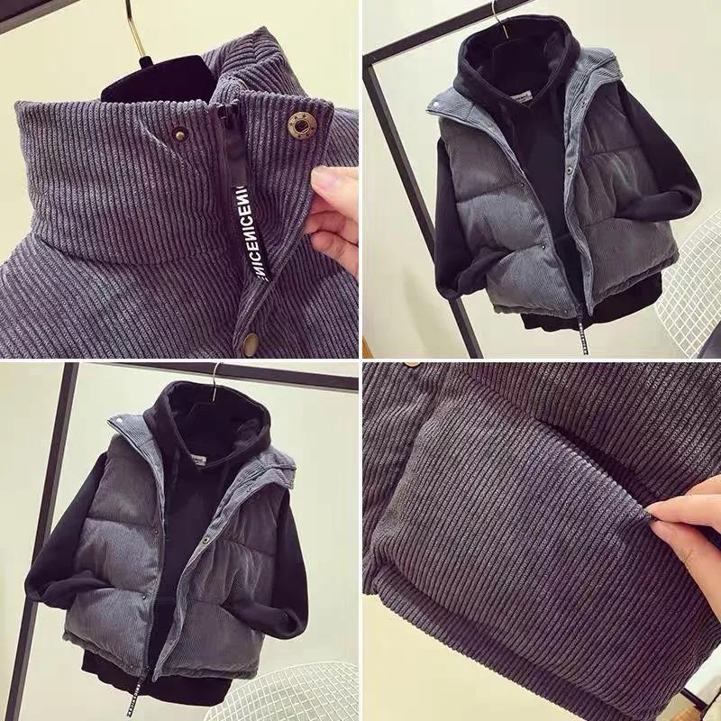 Winter Ladies Down Vest Jacket Fashion Stand-up Collar Down Cotton Sleeveless Jacket Thickened Warm Winter Vest