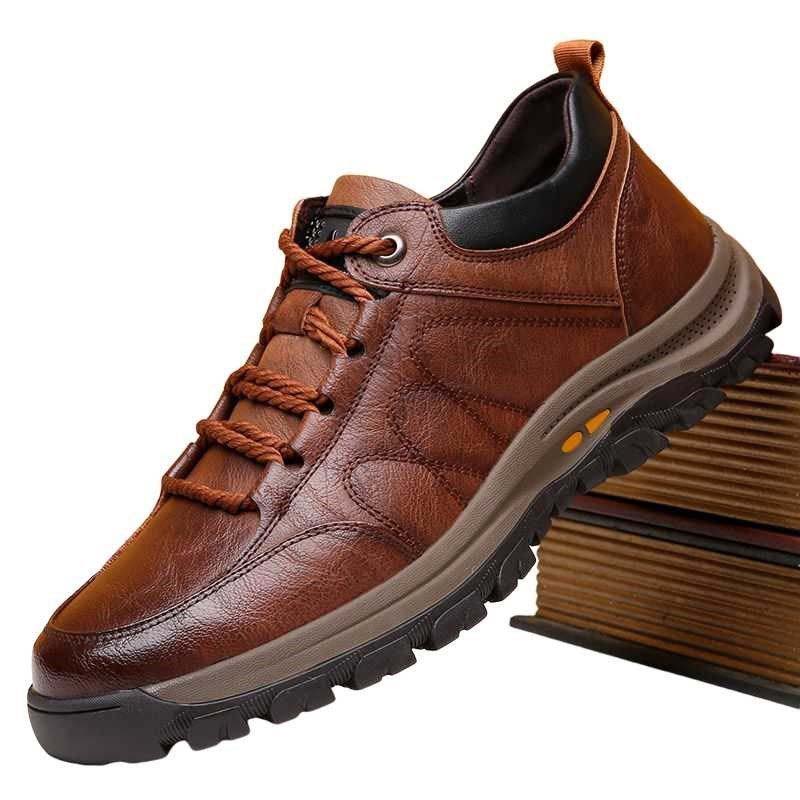 Men's Shoes Spring and Autumn 2021 New Casual Leather Shoes Men's Outdoor Sports Non-slip Hiking Shoes