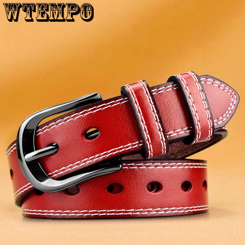 Women Belts Luxury Brand Blue Leather Fashion Women's Pin Buckle Belt Female Accessories