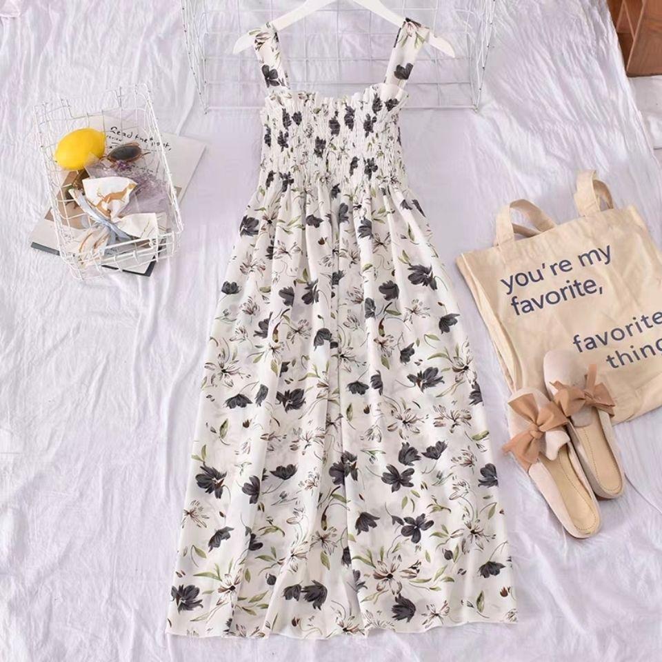 Women Summer Halter Dress Vintage High Waist Backles Holiday Long Dress Elegant Slim Floral Print Sleeveless Casual Dress