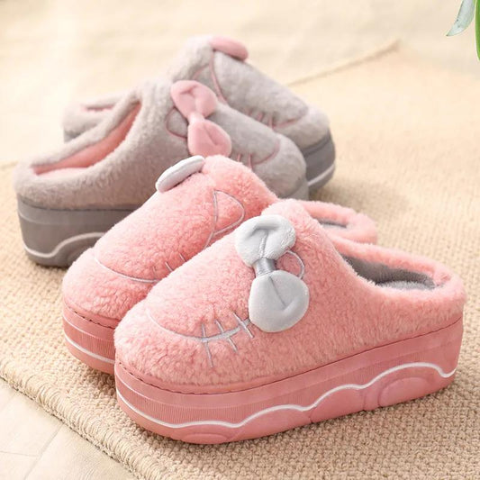 Autumn and Winter Pure Cotton Slippers Indoor Non-slip Soft-soled Shoes Warm Simple Plush Cotton Shoes