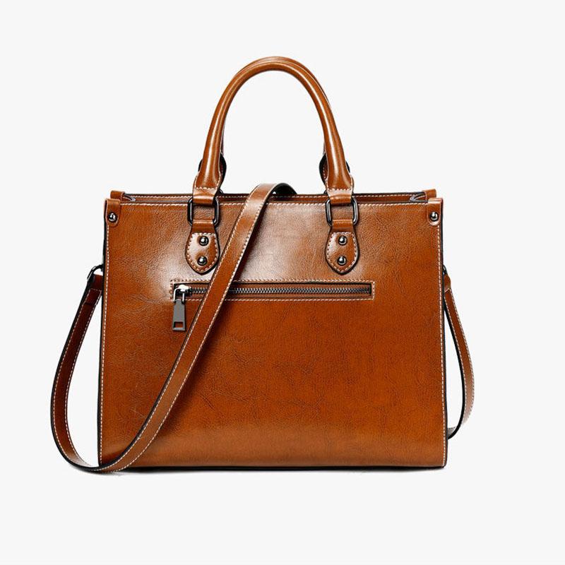 Personality European Style Crossbody Bag High Quality Genuine Leather Women Bags Luxury Top-Handle Bags Large Capacity