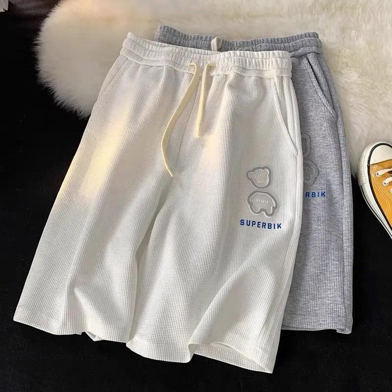 Summer Women's Thin Shorts Casual Sports All-match Middle Pants Bear Loose Wide-leg Ins Women's Five-point Pants