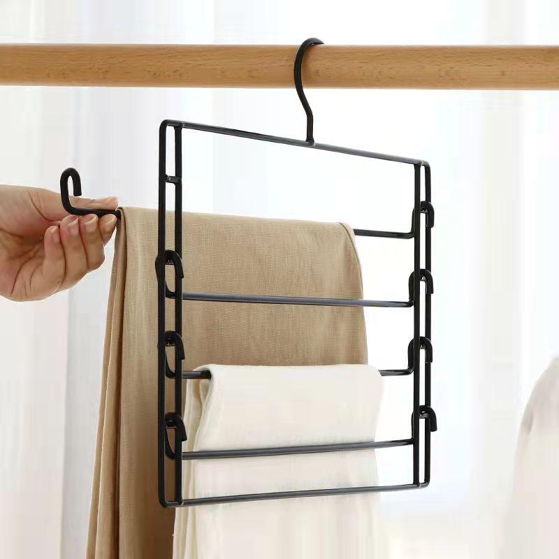 Multi-layer Trousers Rack Trousers Clip Multifunctional Hanger Storage Artifact Hanger Wardrobe Storage Rack Seamless Pants Rack Trousers Hanging