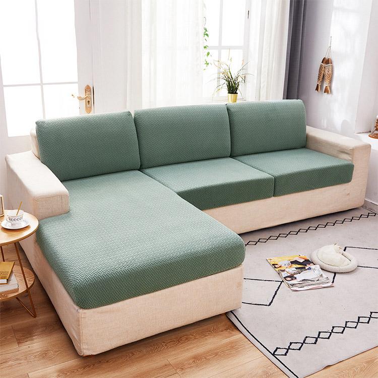 Plain Color Stretch Sofa Seat Cushion Cover Sofa Covers Living Room Removable Elastic Seat Chair Cover Furniture Protector