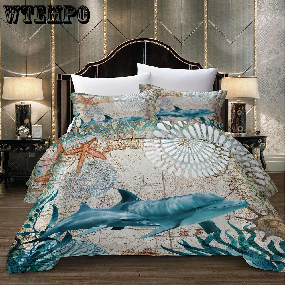 3D dolphin Bedding Set Duvet Cover Sets For Twin Full Queen King Bed Bedline Home