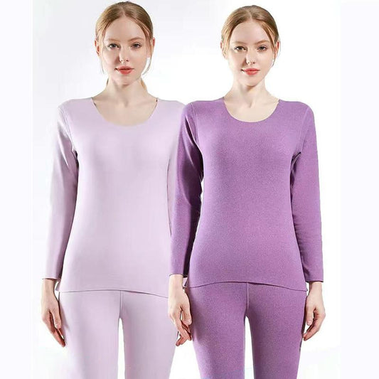 Women Long Sleeve Thermal Underwear Winter Plus Velvet Thicken Tight Suit Pajamas Autumn Windproof High Elasticity Slim Breathable Wearable Versatile