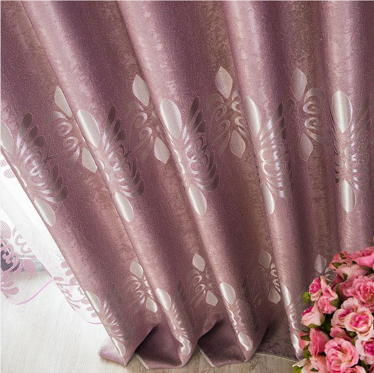 Double-sided Jacquard Curtains Thickened Full Blackout Curtains Finished Living Room Bedroom Balcony French Window Curtains (150×270cm)