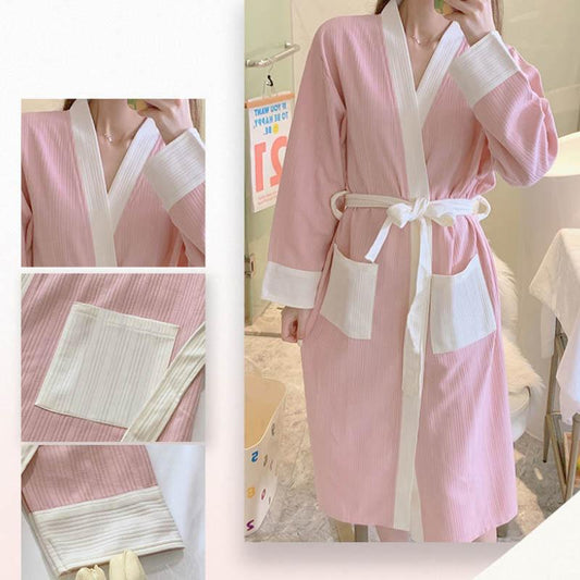 Spring and Autumn Ladies Nightgown Long Tether Sweet Loose Design Night Skirt Thin Homewear Yukata