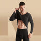 Men Winter Thermal Underwear V-neck Autumn Tight Suit Windproof Comfortable Soft Lining Long Sleeve High Elasticity Slim Tracksuit Wearable Versatile