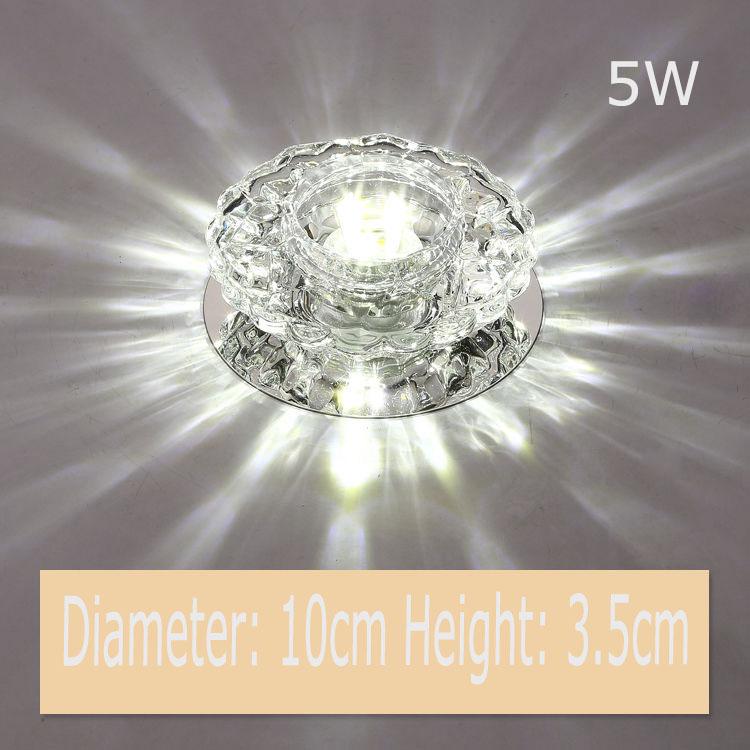 5W LED Crystal Recessed Ceiling Light Warm White+RGB 3 Modes Mini down Lamp Light Aisle Corridor