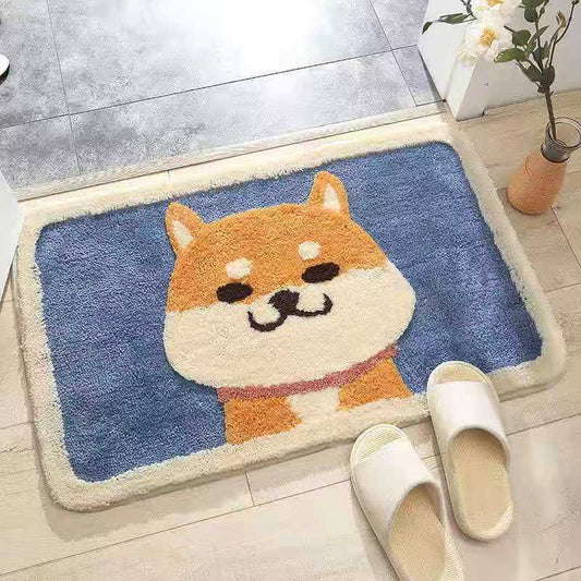 Cartoon Floor Mat Toilet Bathroom Water Absorbent Household Toilet Non-slip Entrance Floor Mat Porch Carpet Bedroom Washable