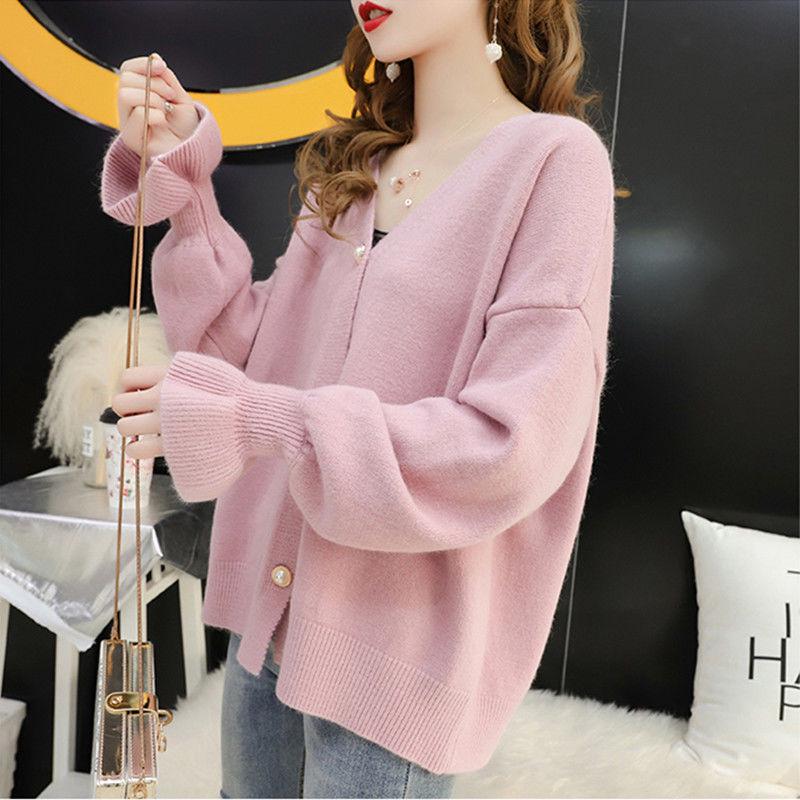 Women Oversized Knitted Sweater Batwing Sleeve Pullover Loose Outwear Tops